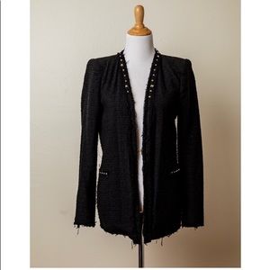 Tweed blazer with studs